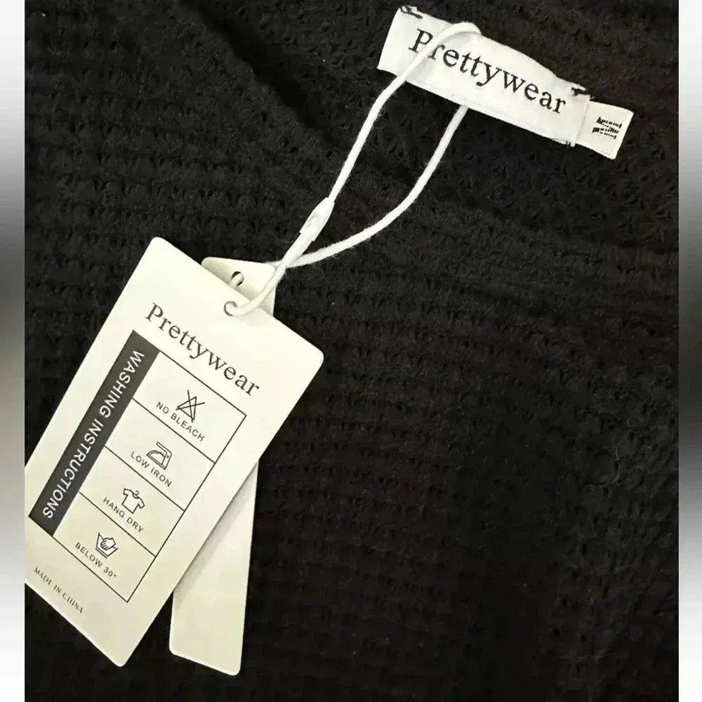 NWT Prettywear Puff Short Sleeve Top Waffle Loose Casual Blouses Sz M - Picture 7 of 9